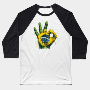 Brazil Flag Baseball T-Shirt